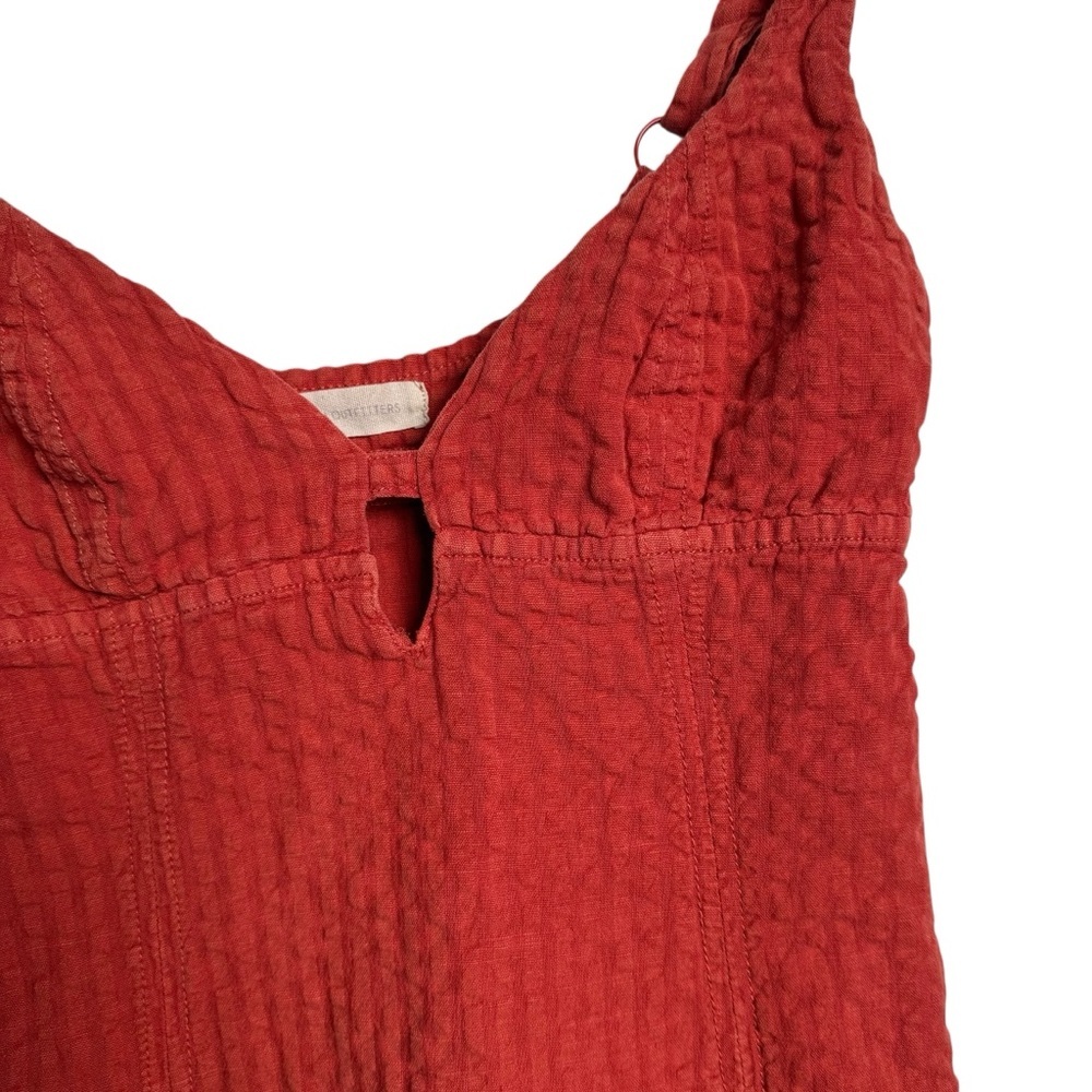Urban Outfitters Why Not Seersucker Mini Dress Linen Blend Cutout Women Small - Picture 6 of 11